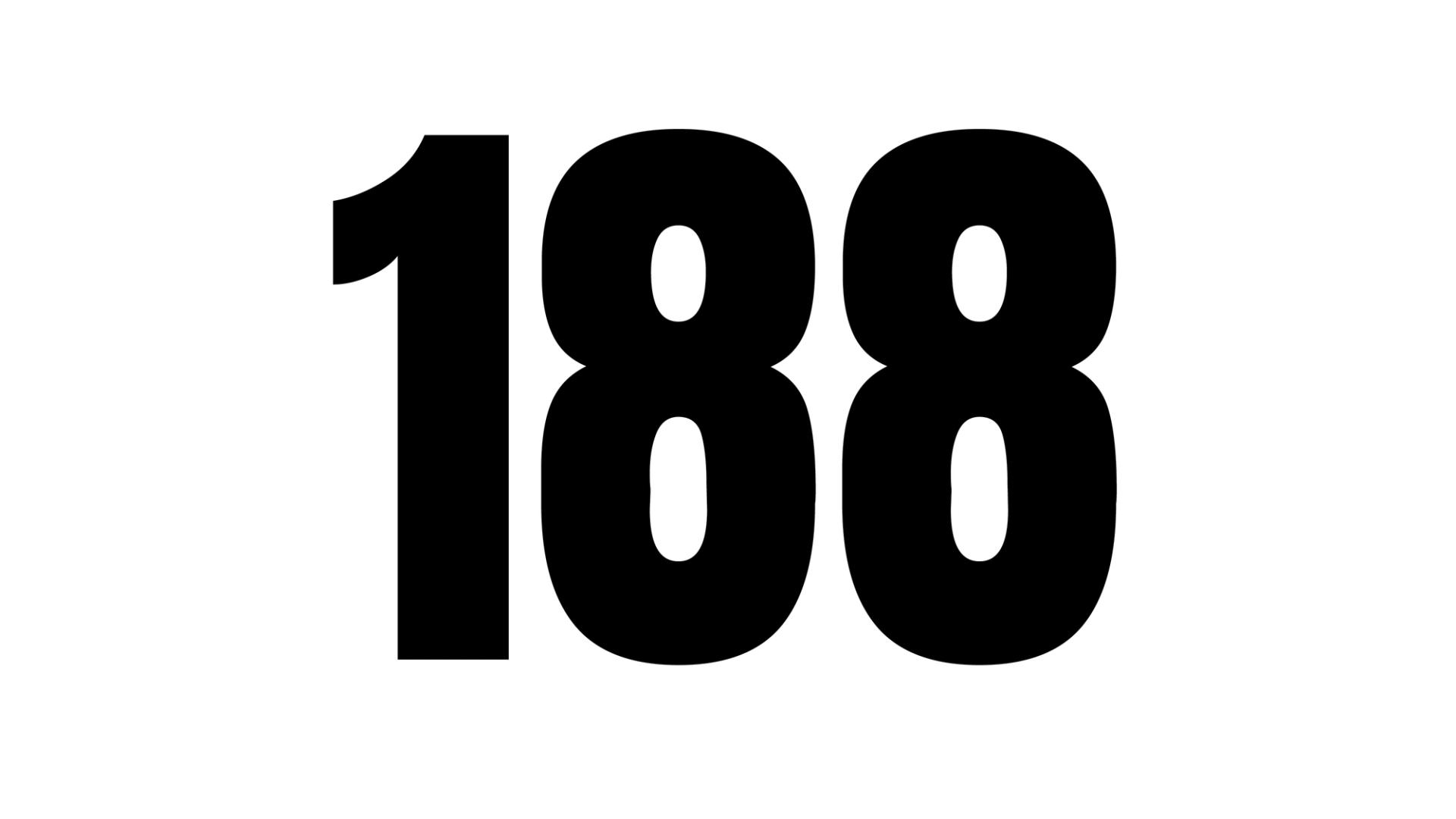 A graphic with text which says 188