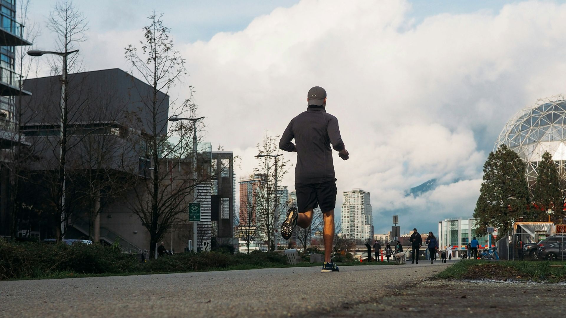 Runner passing through Vancouver