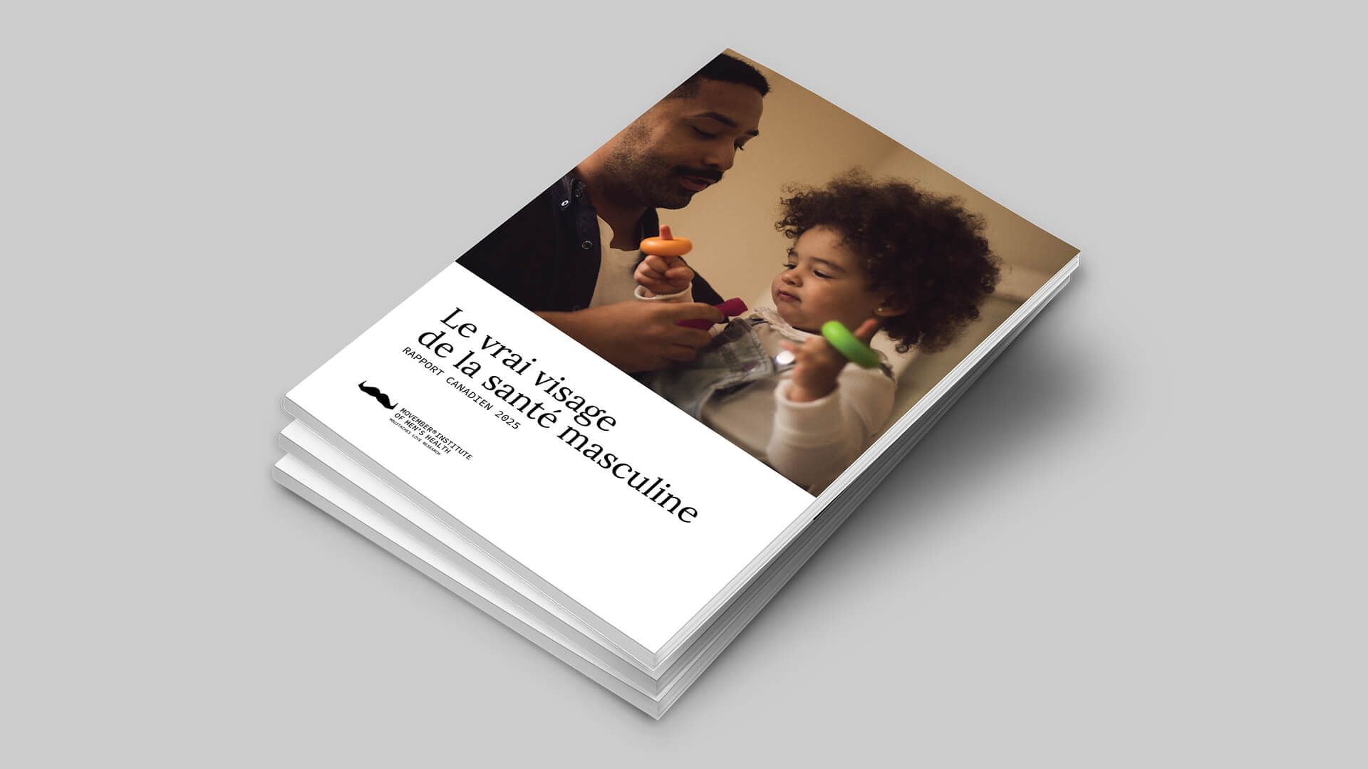 Image showing The Real Face of Men’s Health report 2025 Canada cover, in French.