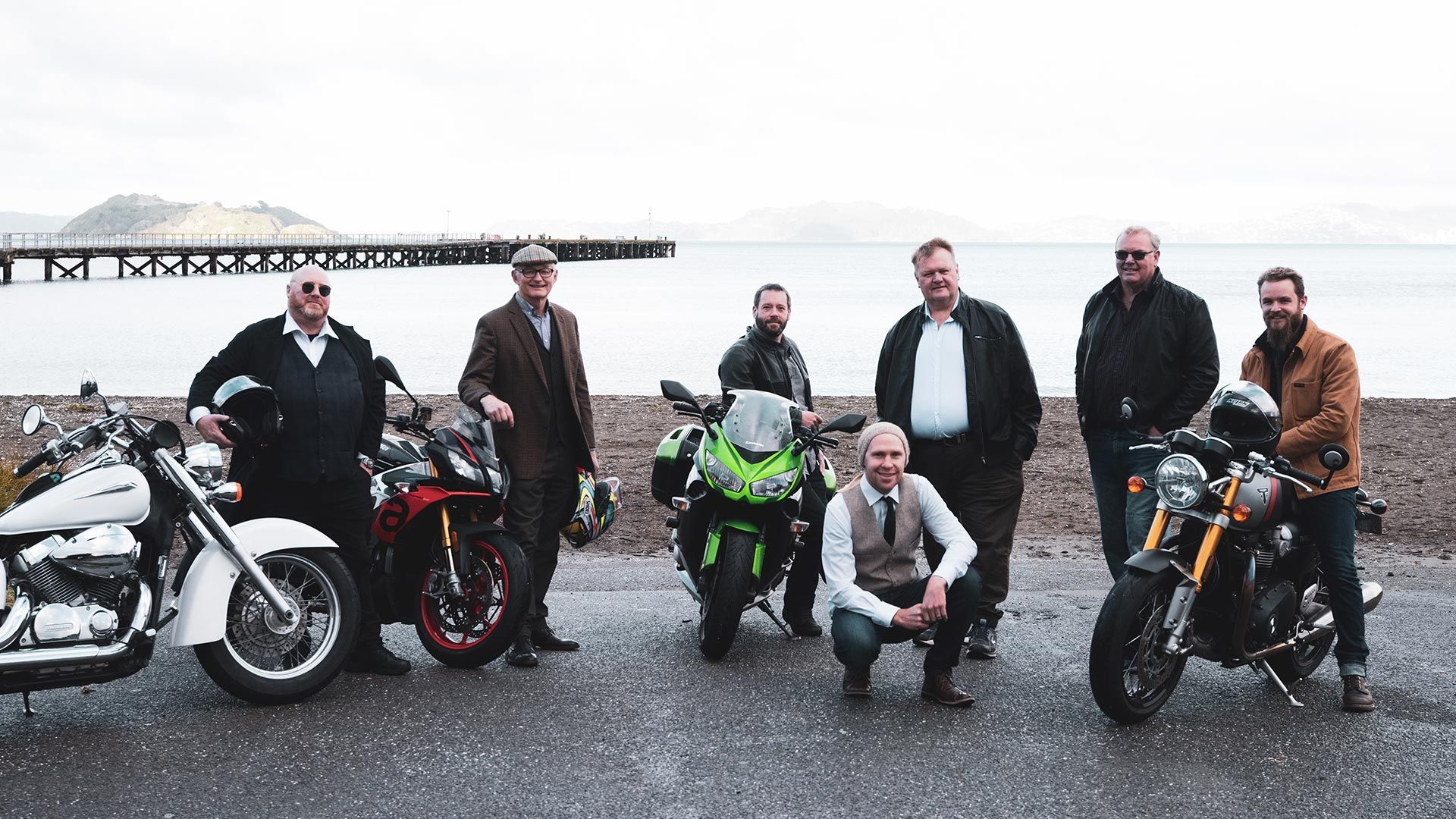 Group photo of the members of The Motorcycle Collective