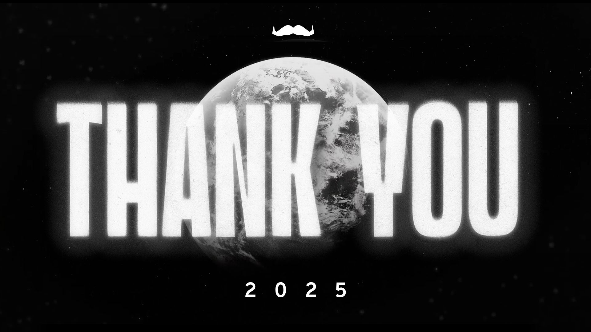 The words "THANK YOU 2025" superimposed over an image of the moon.