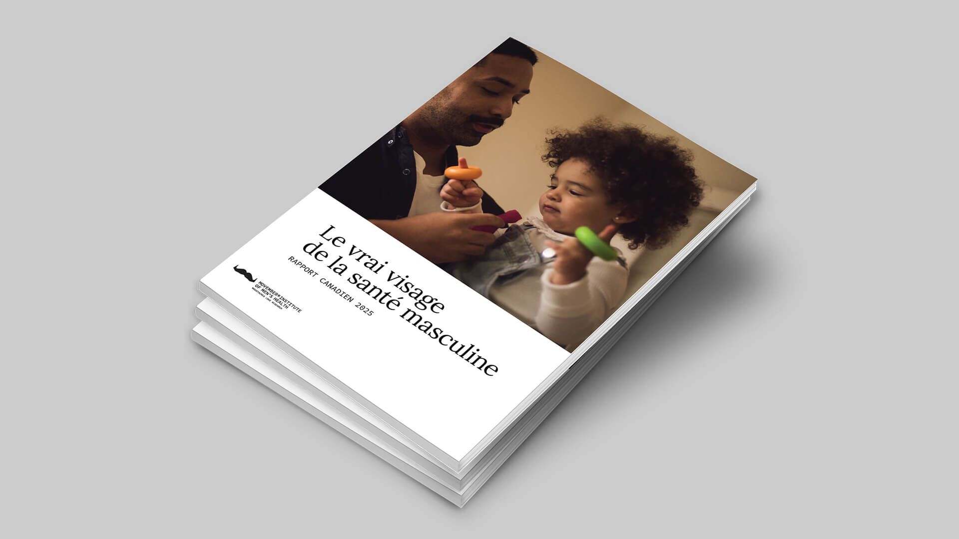 Image showing The Real Face of Men’s Health report 2025 Canada cover, in French.
