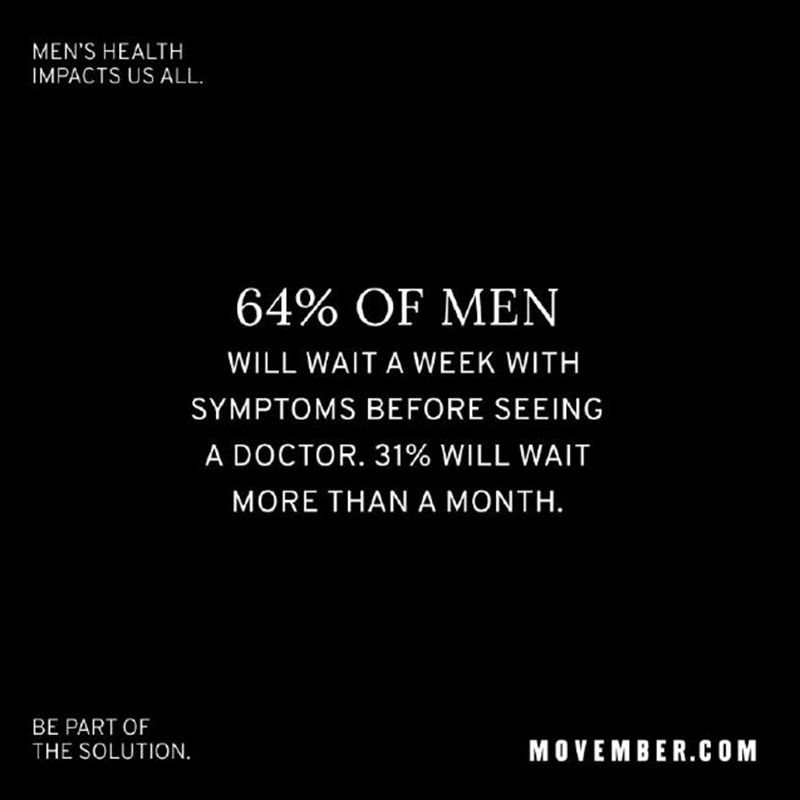 Image of a black and white tile for social media, promoting men's health information.