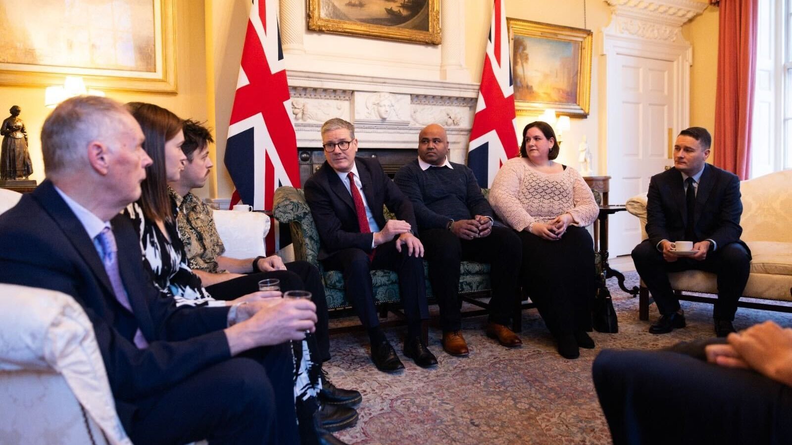 Photo of Movember ambassadors and partners meeting with Prime Minister Keir Starmer.